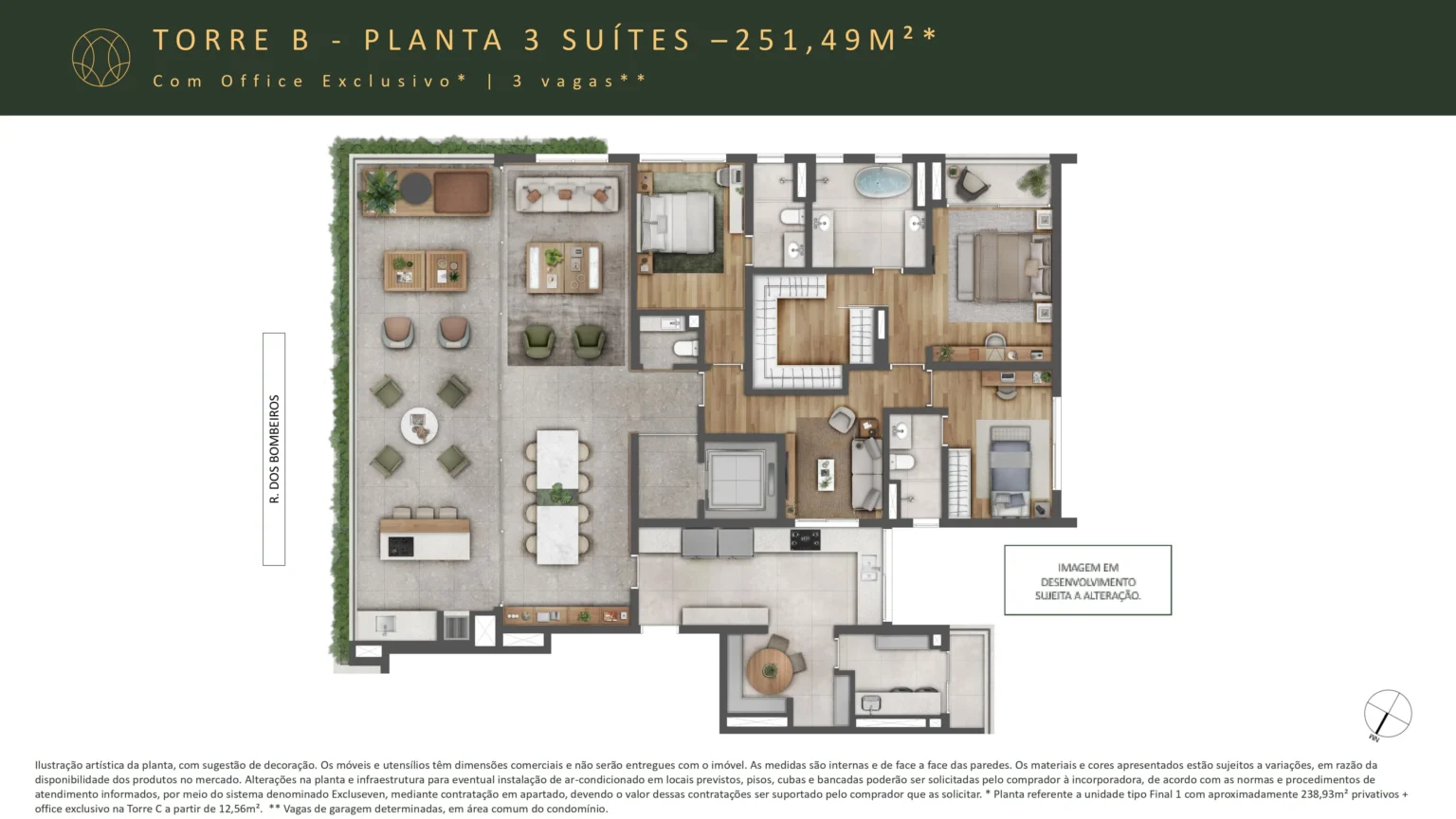 Apartamento 251m2 3 Suítes com Office Exclusivo Esther Ibirapuera