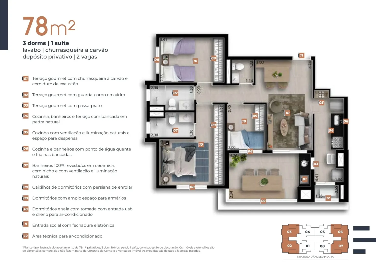 Apartamento 78m2 3dorms 1suíte Ápice Vila Yara 3